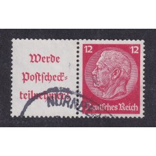 ALEMANIA 1934 ESTAMPILLAS SE-TENANT ZUSAMMENDRUCKE USADAS QUE SON MUCHO MAS RARAS MICHEL W 85 10 €